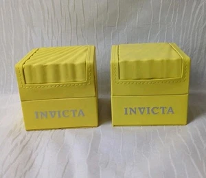2 Invicta Yellow Classic Wave leere Uhrenbox/Etui Papiere, Kissen, Karten - Bild 1 von 20
