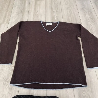 REI Cooperative Sweater 男式 L 100% 羊羔羊毛 V 领套衫棕色 — 第 1/4 张图片