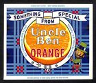 Uncle Ben "Orange" Soda Label Beverages Prince George c1960's-75 Scarce