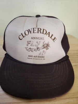 Vintage 1984 CLOVERDALE,CA Airshow Snapback Hat Cap Planes, Aircraft - Image 1 of 4