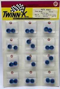 12x AJ's #021 Silicone Blue Gum Drop Tires Tyco 440 Marchon MR-1 Lifelike Rokar - Picture 1 of 4