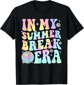 In My Summer Break Era Teacher Summer Break Vacation Groovy T-Shirt Hoodie - Picture 1 of 18