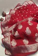 Banarasi Kora Muslin Soft Silk Saree