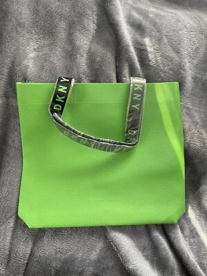 DKNY Green Black Pattern pvc handbag shoulder tote bag beach large 14.5" x 15"x3 - Image 1 of 3