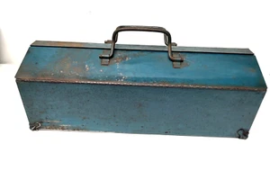 CAJA DE HERRAMIENTAS DE ACERO MECÁNICA HERBRAND VINTAGE (sin calcomanía) con BANDEJA necesita reparación - Imagen 1 de 14