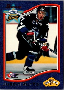 1997 Bowman CHL Justin Kurtz #111 Brandon Wheat Kings