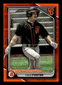 2024 BOWMAN COLE FOSTER ORANGE BORDER 19/25 GIANTS BP-83 - Picture 1 of 2