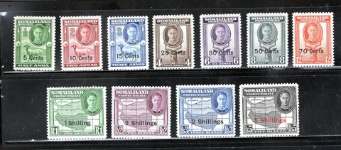Somaliland Protectorate Complete MH Set Scott #'s 116-126, Issued 1951, Sound Cover