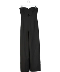 Karen Millen Black Stretch Bandeau Tailored Wide Leg Jumpsuit UK 8 - Picture 1 of 3