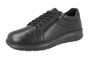 Mens DB Shoes 'Orion' Black Leather Lace Up & Zip Casual Wide Fitting shoes - Bild 1 von 12