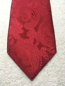 GEOFFREY BEENE MENS TIE SOLID RED WITH PAISLEY PATTERN 3 X 59 - Picture 1 of 4
