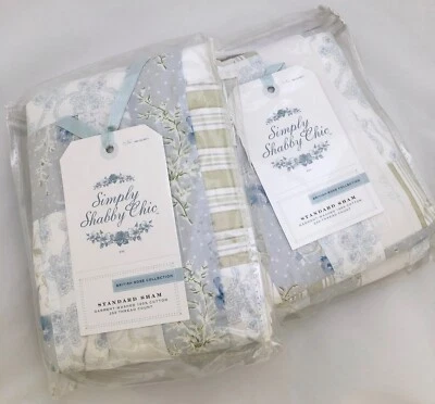 Rachel Ashwell Simply Shabby Chic British Rose Patchwork Acolchado con Volantes 2 SHAMS Foto 1 de 4