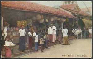 Postcard Native Botique or Shop Ceylon Plates Ltd No 5 - Picture 1 of 2