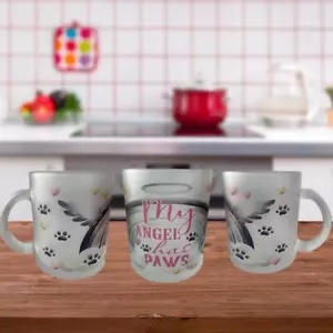 My Angel Has Paws Handmade Desinged 11oz Frosted Mug. - Picture 1 of 1