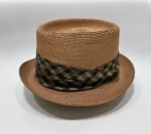 Vintage Lee Fifth Avenue Milan Straw Fedora Hat Long Oval Size 6 1/2 Small - Picture 1 of 14