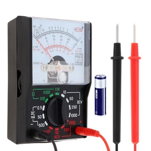 Multímetro Analógico, Voltímetro Amperímetro Ohmímetro AC DC Voltímetro con Cables Medidor - Imagen 1 de 12