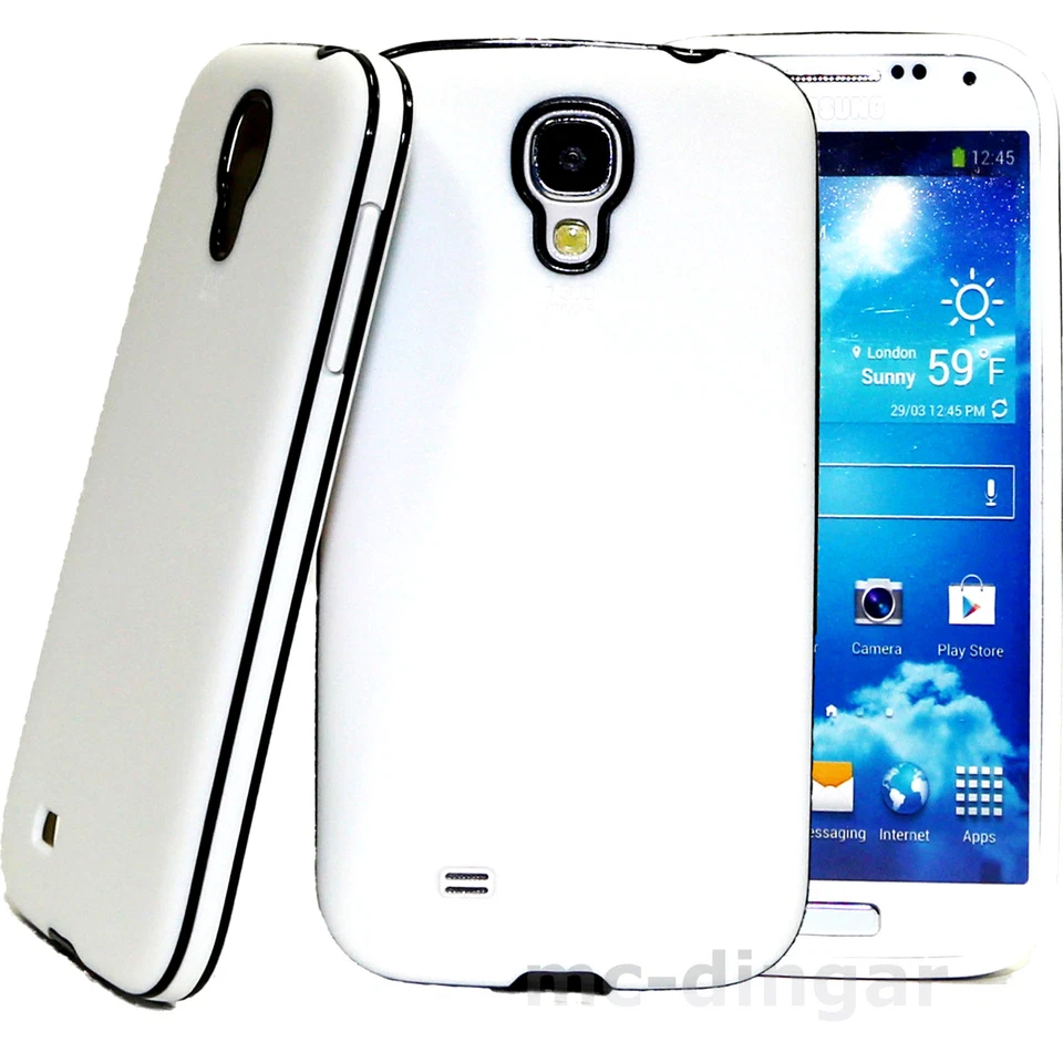 Funda protectora delgada de silicona blanca a prueba de golpes para teléfono Samsung Galaxy S4  Foto 1 de 2