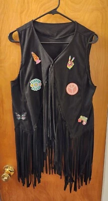 Chaleco Disfraz Hippie Mujer Foto 1 de 4