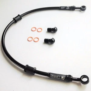 BMW R75/6 1973-76 Front single disc VENHILL s/steel braided brake lines hoses  - Picture 1 of 3