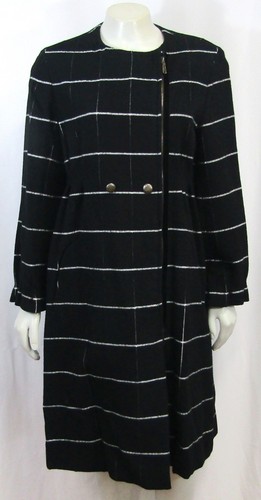 SAINT LAURENT (YSL) Cappotto a quadri YSL YVES SAINT LAURENT edizione 24 40 8 nero bianco a quadri