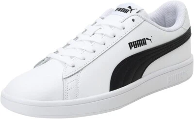 Puma Herren Smash v2 L Turnschuh Tennisschuh Sneaker Freizeitschuh # White Black - Bild 1 von 4