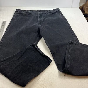 Wrangler Men's Straight Leg Jeans 42x32 Black Color High Rise Charcoal Wash - Picture 1 of 14