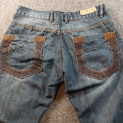 Pantalones de mezclilla vintage FUSAI para hombre talla 30x29 bolsillos de herradura Y2K grunge vaquero japonés Foto 1 de 4