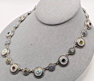 Lia Sophia Necklace Seltzer Colorama Pretty Please Silver Multicolor Cut Crystal - Picture 1 of 7