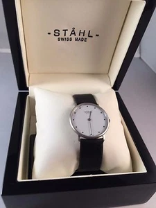 Stahl ST61356 Brushed Stainless Steel Large White 12 Dots watch - Picture 1 of 4