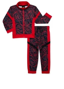 Athletic Works Toddler Boys Red/ Black Tricot Track Jacket/Joggers 2pc Size 12M  - Picture 1 of 6