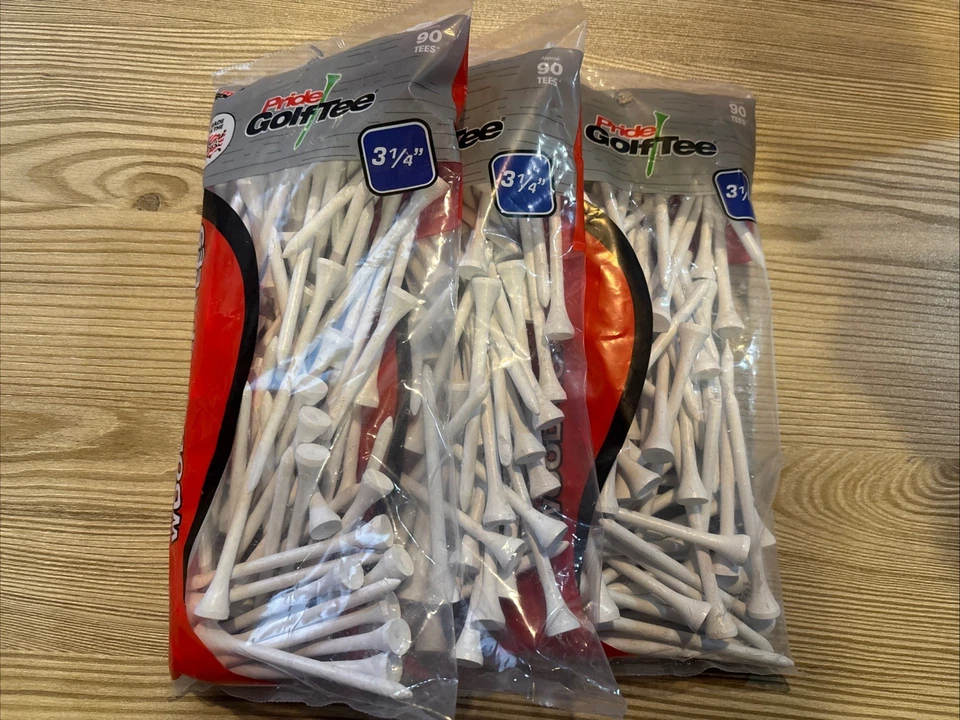 New Pride Golf Tees 3 1/4” Wood Golf Tee (lot of 3 Bags) Approx 270 Tees - Image 1 of 2