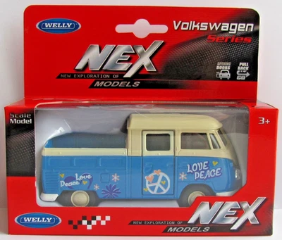 😍VOLKSWAGEN PICKUP T1 DOUBLE CABINE  - WELLY 43603DT-CB1 - 1/34-1/39 - EN BOITE - Photo 1/3