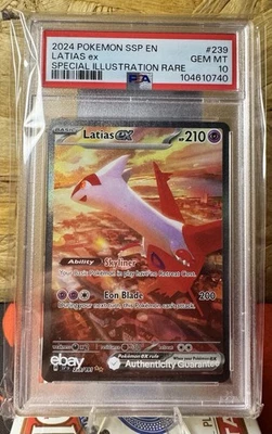 Pokémon Latias EX TCG Surging Sparks 239/191 Special Illustration Rare PSA 10 - Image 1 of 2