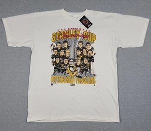 Vintage 1991 Pittsburgh Penguins Deadstock Caricature Stanley Cup T-Shirt Sz XL - Picture 1 of 10