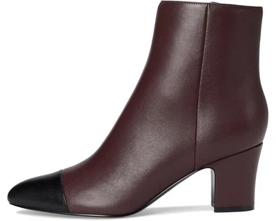 Marc Fisher Ltd Aleea Cap Toe Bootie Women's Cordovan/Black size 8.5 NEW - Image 1 of 4