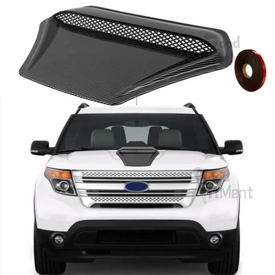 Carbon Fiber Car Engine Hood Vent Cover Decor Air Intake For Ford Explorer SUV Foto 1 de 4