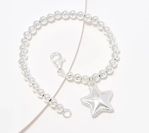 Pulsera UltraFina Plata 950 5mm Cuentas con Dije Estrella, Promedio - Imagen 1 de 1