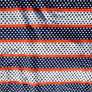 Vintage 1970's Knit Fabric Patriotic Red White Blue 1 Yd X 64" Wide + Remnant - Picture 1 of 3