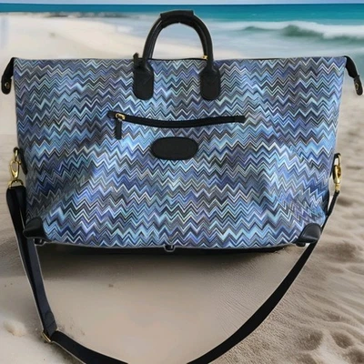 Brics Missoni Blue Chevron Zigzag Weekender Carry On Travel Bag - Image 1 of 4