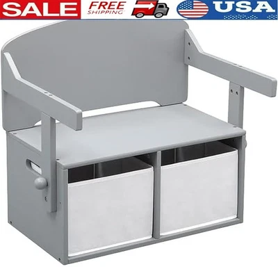 Kids Convertible Activity Bench Multi Functional Storage Desk Safe Non Toxic New - Image 1 of 4