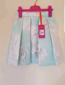Ted Baker Girls' Jaquared floral foil-effect pleated skirt. 7 Years. Designer. - Picture 1 of 5