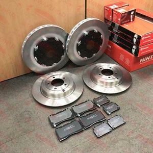 FOR MITSUBISHI LANCER EVO X 10 FRONT REAR PERFORMANCE BRAKE DISCS BREMBO PADS - Picture 1 of 1