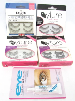 4 Pack Eylure Naturalites Reusable Eyelashes + Adhesive Glue 035 - (2) 080 - 101 - Image 1 of 4