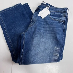 Jeans Kancan Maurices taglia 33x29 vita bassa slim dritto blu lavaggio scuro nuovo con etichette - Foto 1 di 4