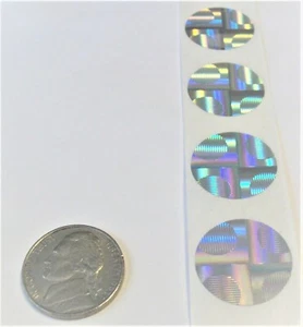 1000 GRID 3/4" Tamper Evident Product Protection Hologram Label Stickers Seals - Picture 1 of 6