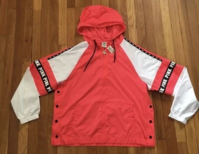 Jaqueta Anorak Rara Rosa Victoria's Secret Meio Zíper Rosa Branca Tamanho M/L Feminina Nova - Imagem 1 de 4