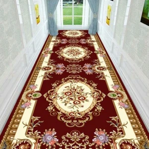 Vintage Floral Soft Fuzzy Hallway Runner Rugs Red Paisley Carpet for Home Office - Picture 1 of 7