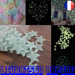 100 pcs 3D étoiles Obscurité Lumineuse Sticker Muraux Enfants Chambre Bébé Déco - Bild 1 von 5