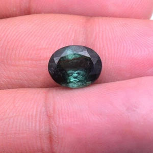 3.10 Cts Natural Green Tourmaline Untreated Oval Cut Certified Loose Gemstone - Picture 1 of 6