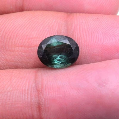 3.10 Cts Natürliches Grün Turmalin Unbehandelt Oval Schliff Zertifiziert Lose - Bild 1 von 4